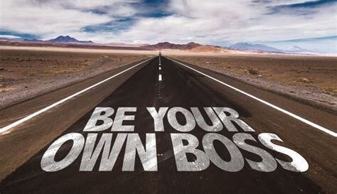 road with the text be your own boss