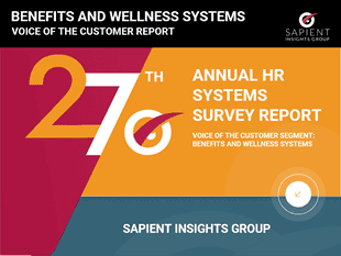 Sapient insights group annual HR systems survey report, benefits, wellness, HR technology, employee satisfaction, customer report.
